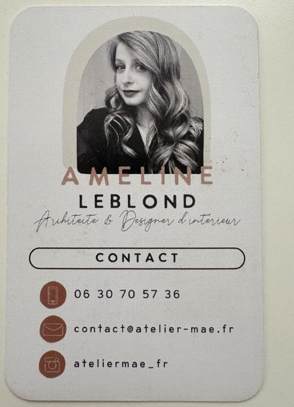 Carte de visite Ameline Leblond